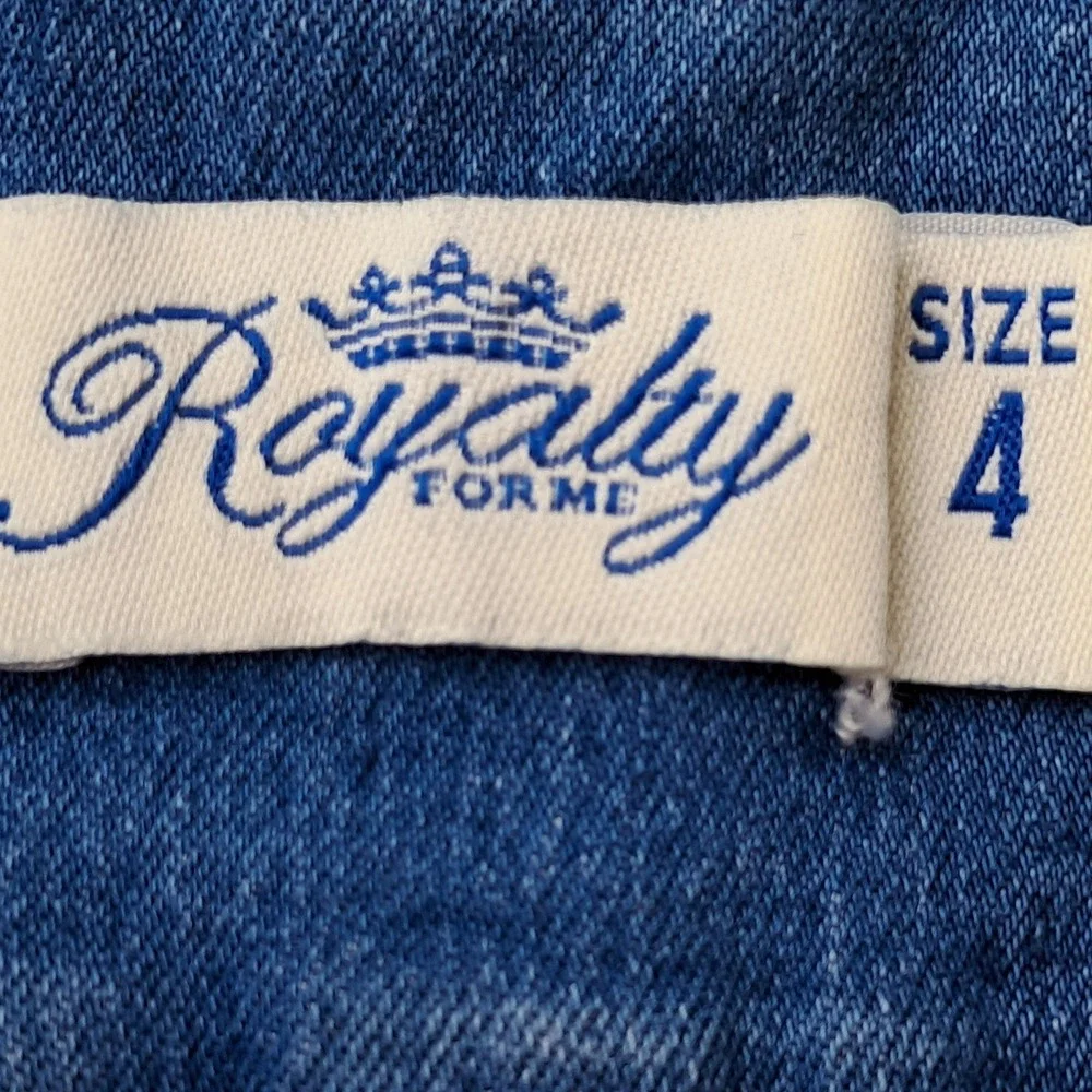 Royalty for‎ Me Womens Blue Denim Bermuda Shorts High Rise Triple Button Size 4